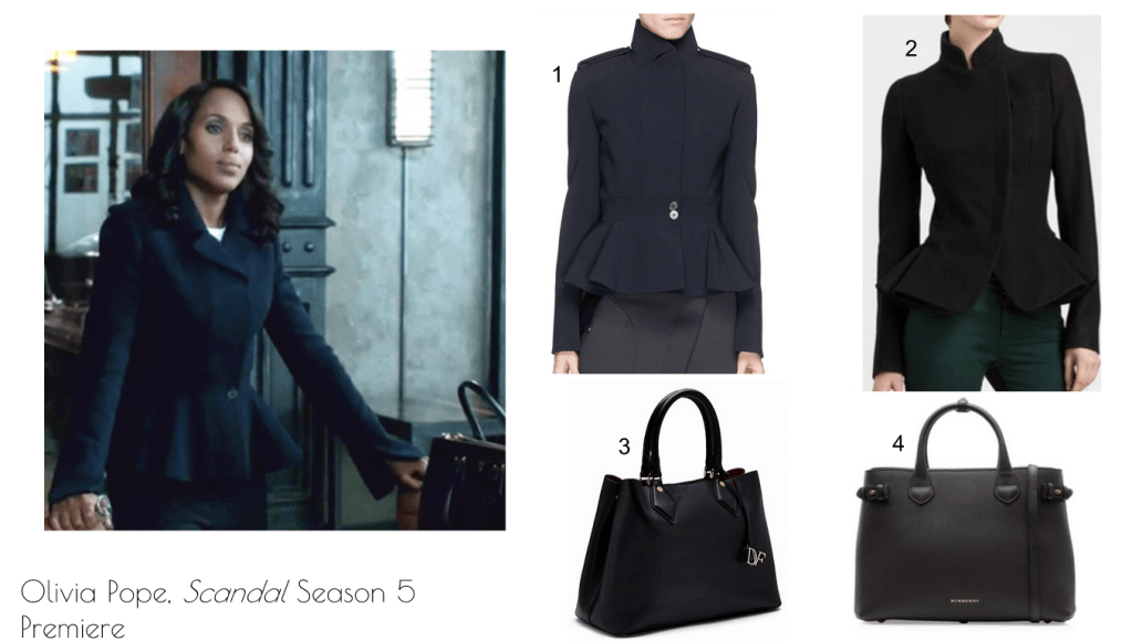 Olivia Pope Scandal season 5 premiere black peplum