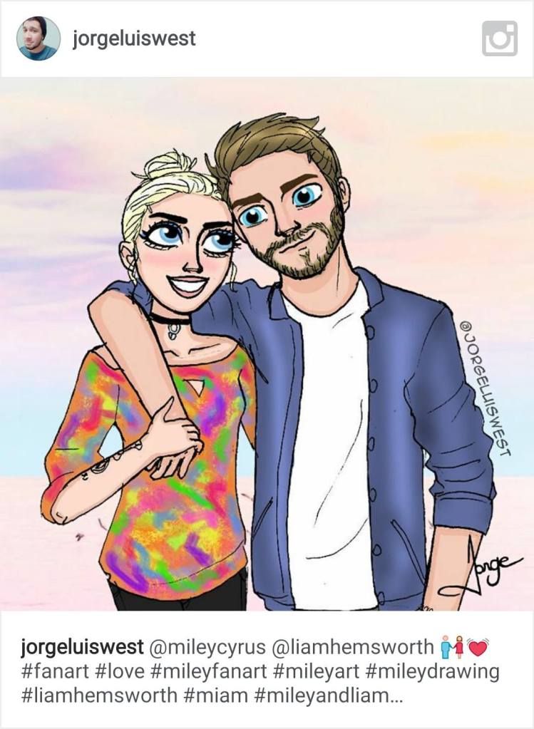 miam fan art miley and liam