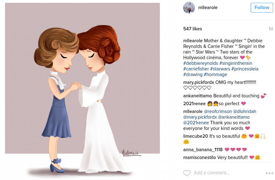 carrie fisher debbie reynolds fan art