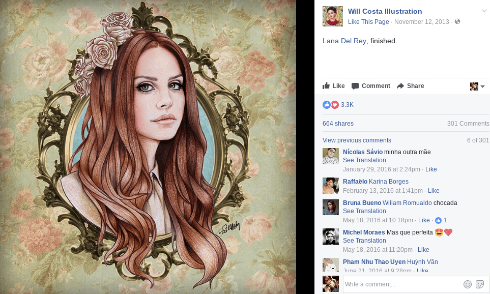 lana del rey fan art will costa