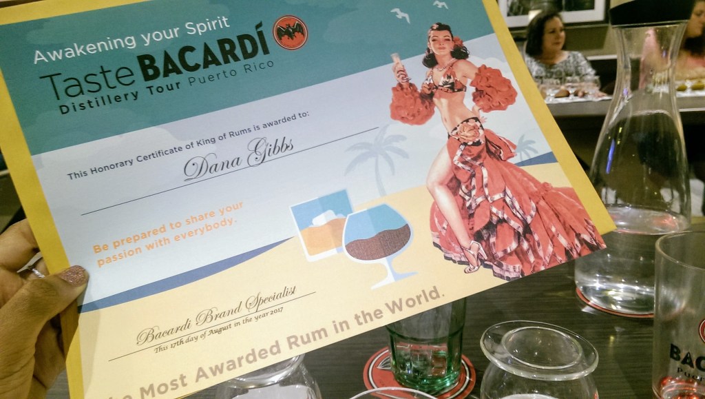Casa Bacardi Rum Distillery Puerto Rico Certificate