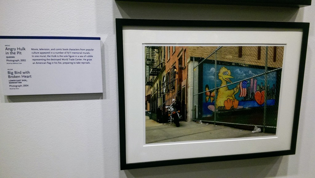 chico mural big bird with broken heart 9/11 memorial museum