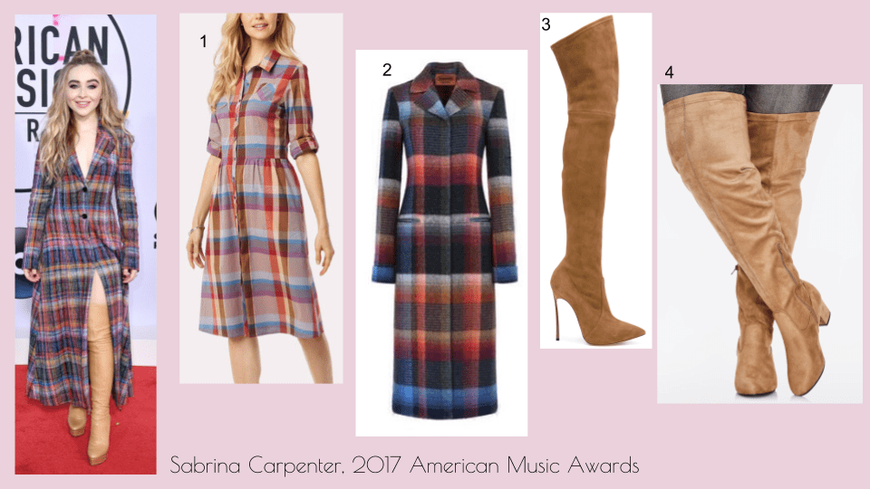 Sabrina Carpenter, 2017 American Music Awards red carpet fashion