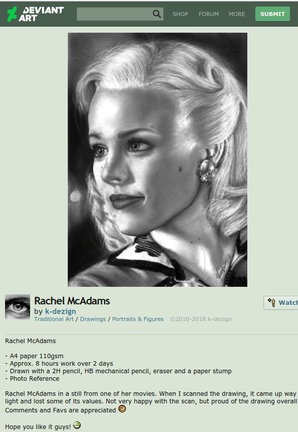 rachel mcadams fan art