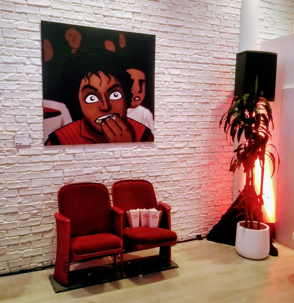 Michael Jackson eating popcorn thriller bet museum of meme