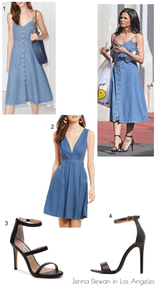 Jenna Dewan demin dress in LA