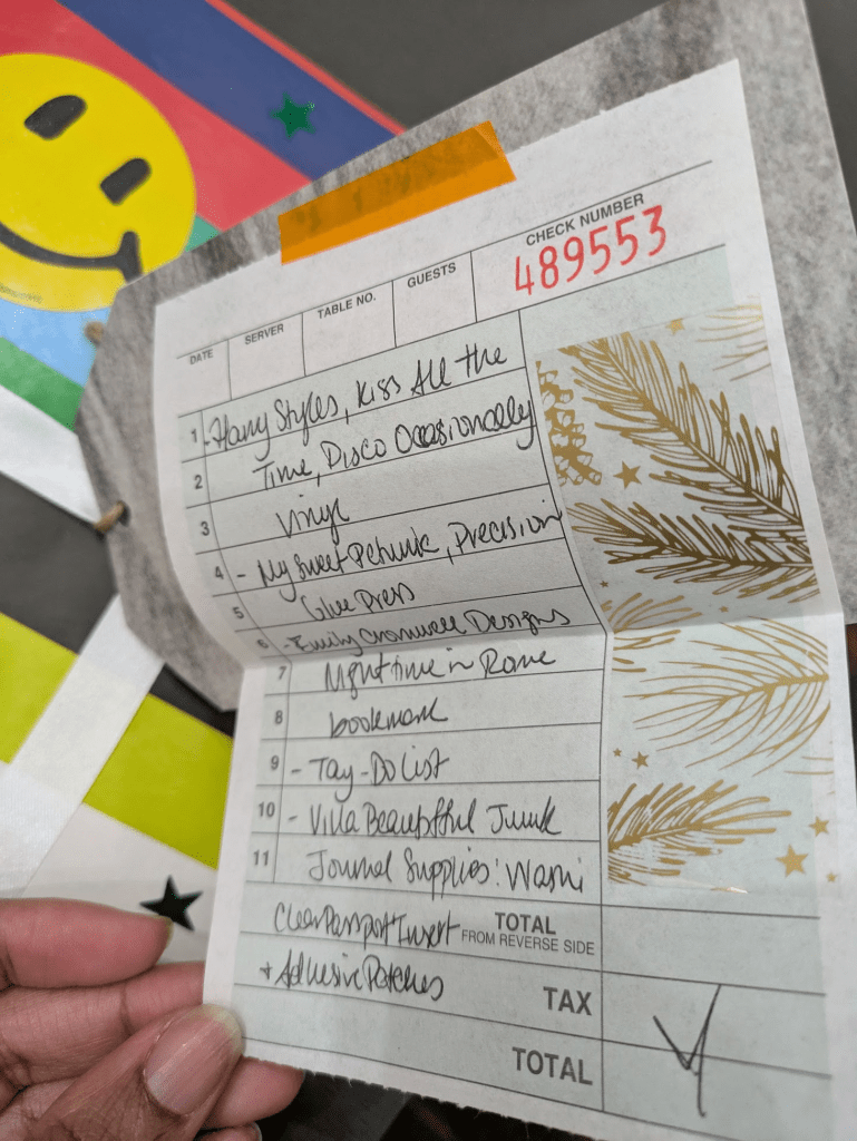 Birthday Wishlist junk journal page tag