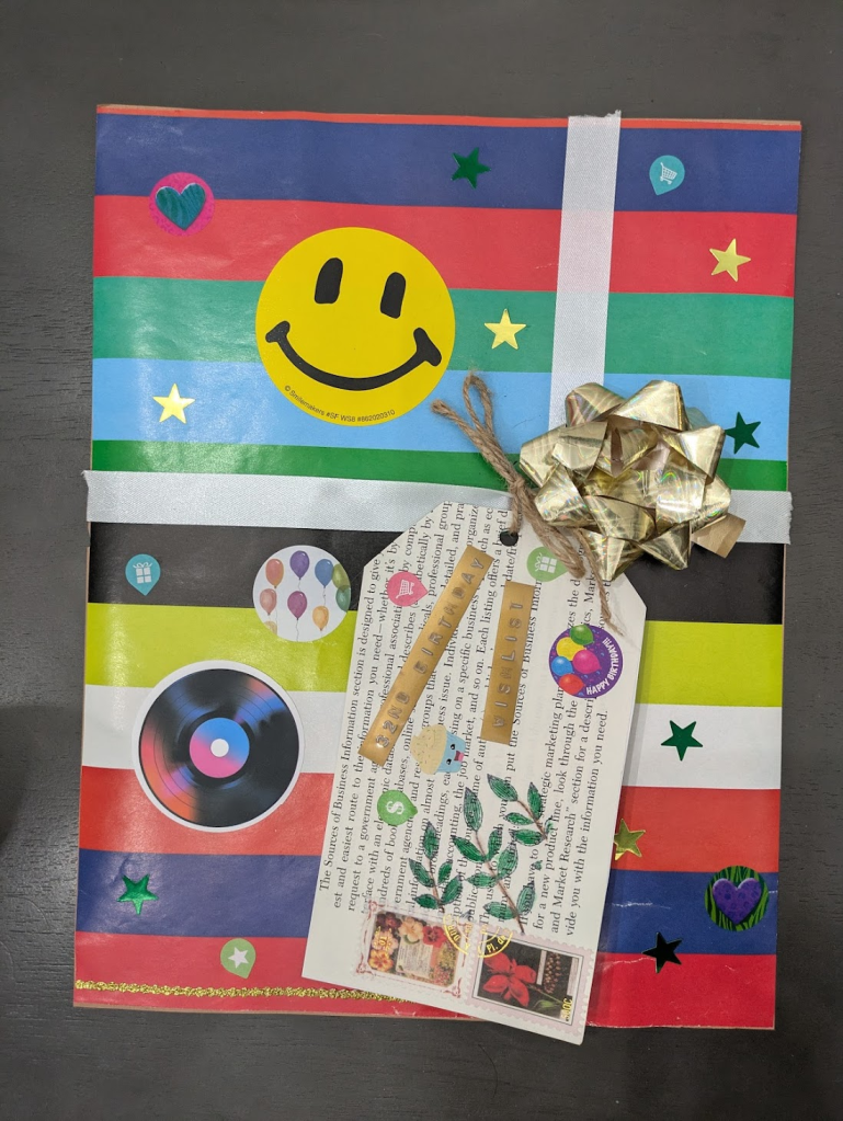 Birthday Wishlist junk journal page